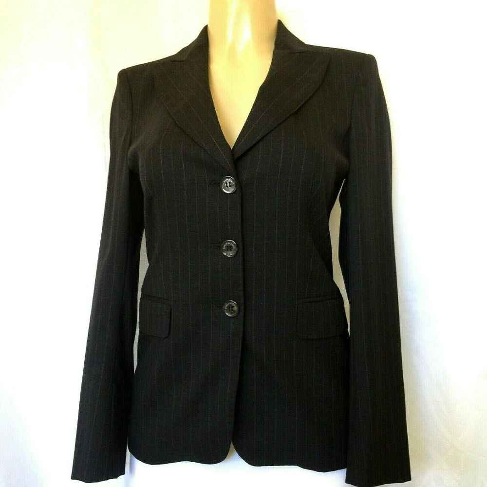 Moschino Black Pinstripe Tailored Blazer